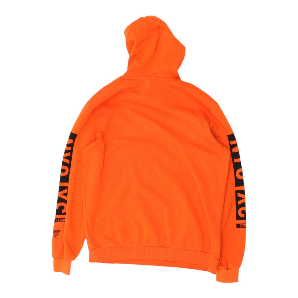 Yourturn Mens Neon Orange Logo Hoodie | Vintage Streetwear Hoody VTG | Vintage Messina Hembry | Thrift | Second-Hand Messina Hembry | Used Clothing | Messina Hembry 