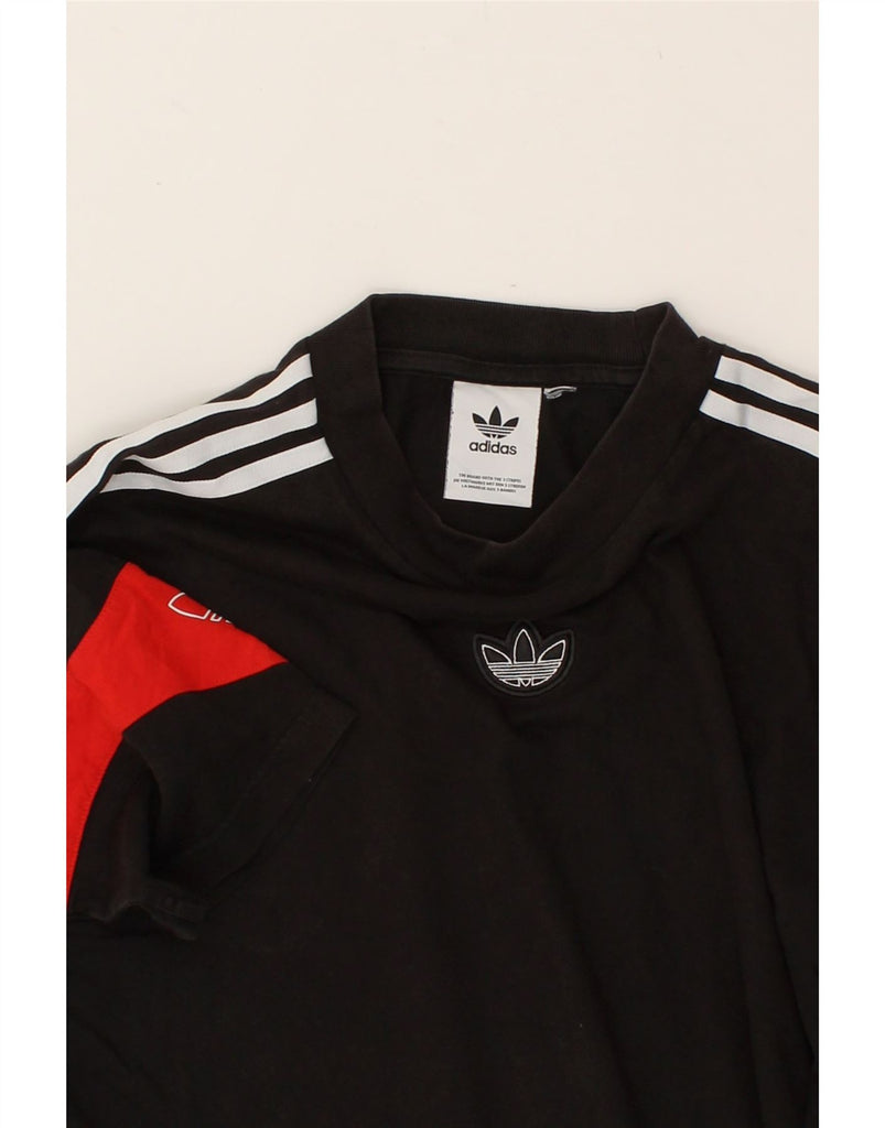 ADIDAS Mens Graphic T-Shirt Top Small Black Colourblock | Vintage Adidas | Thrift | Second-Hand Adidas | Used Clothing | Messina Hembry 