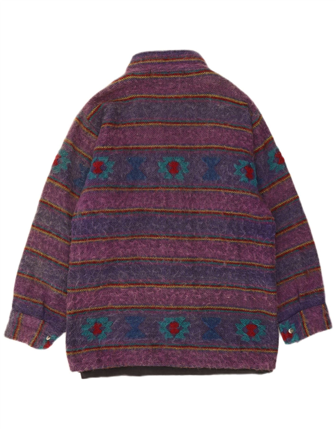 Vintage Mens Duffle Coat UK 40 Large Purple Striped