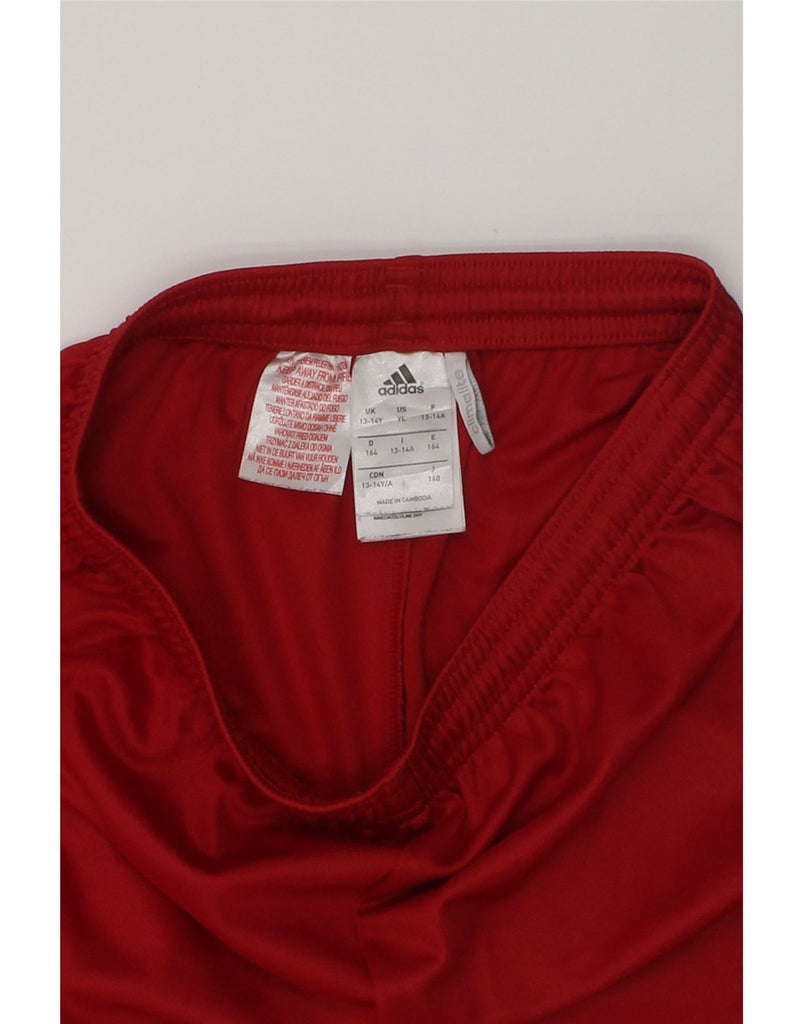 ADIDAS Boys Climalite Sport Shorts 13-14 Years Red Polyester | Vintage Adidas | Thrift | Second-Hand Adidas | Used Clothing | Messina Hembry 