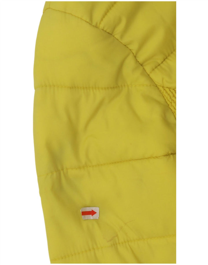 SUPERDRY Womens Hooded Padded Jacket UK 14 Medium Yellow Nylon