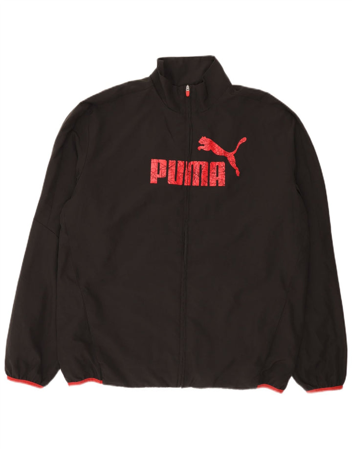 Puma Mens Graphic Tracksuit Top Jacket XL Black Polyester