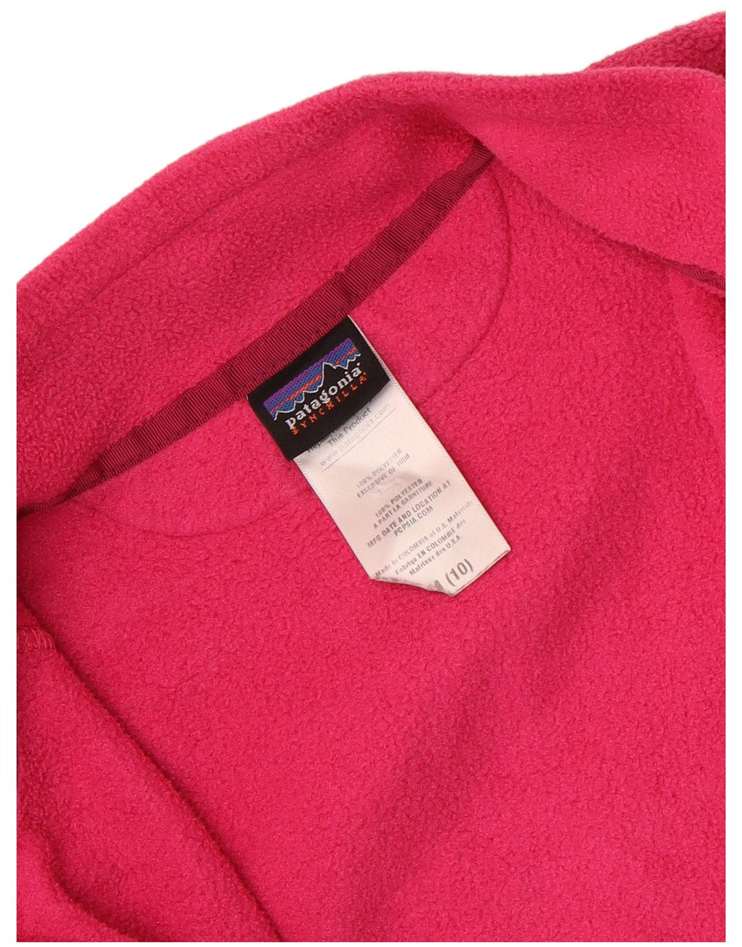 Patagonia Girls Fleece Jacket 9-10 Years Medium Pink Polyester