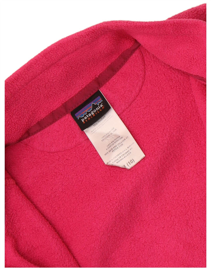 Patagonia Girls Fleece Jacket 9-10 Years Medium Pink Polyester