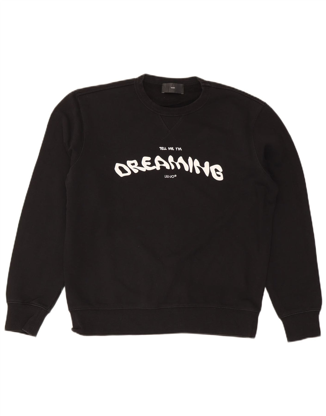Liu Jo Mens Graphic Sweatshirt Jumper Medium Black Cotton