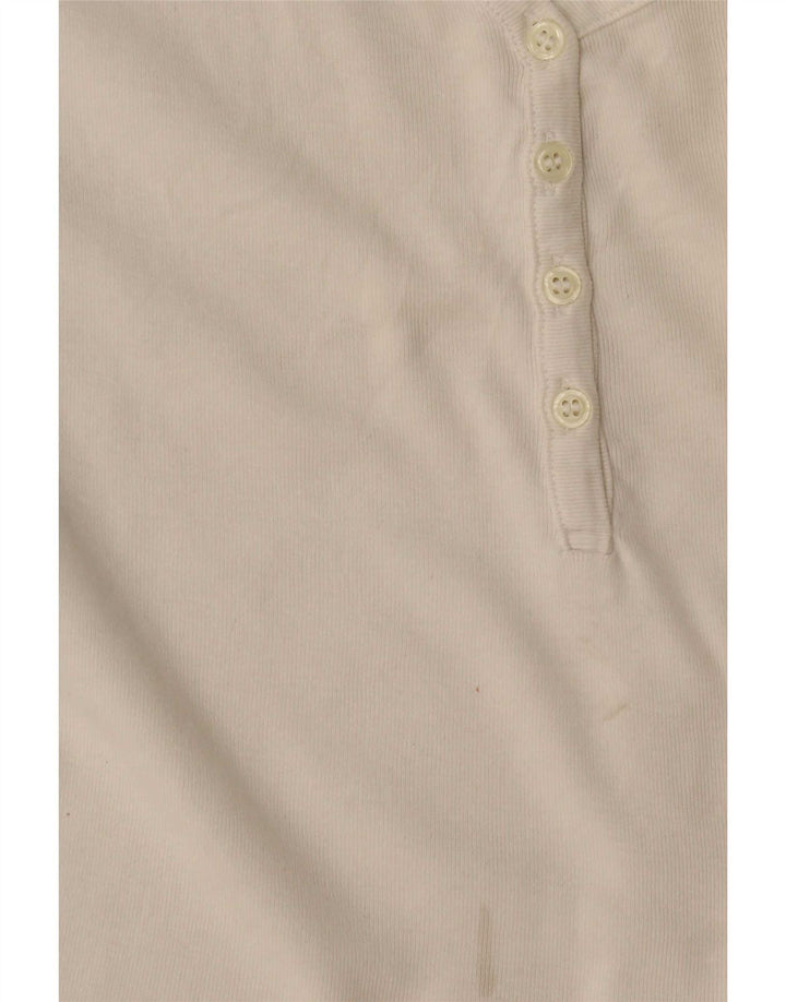 Nike Womens Top Long Sleeve UK 14/16 Large Off White Cotton