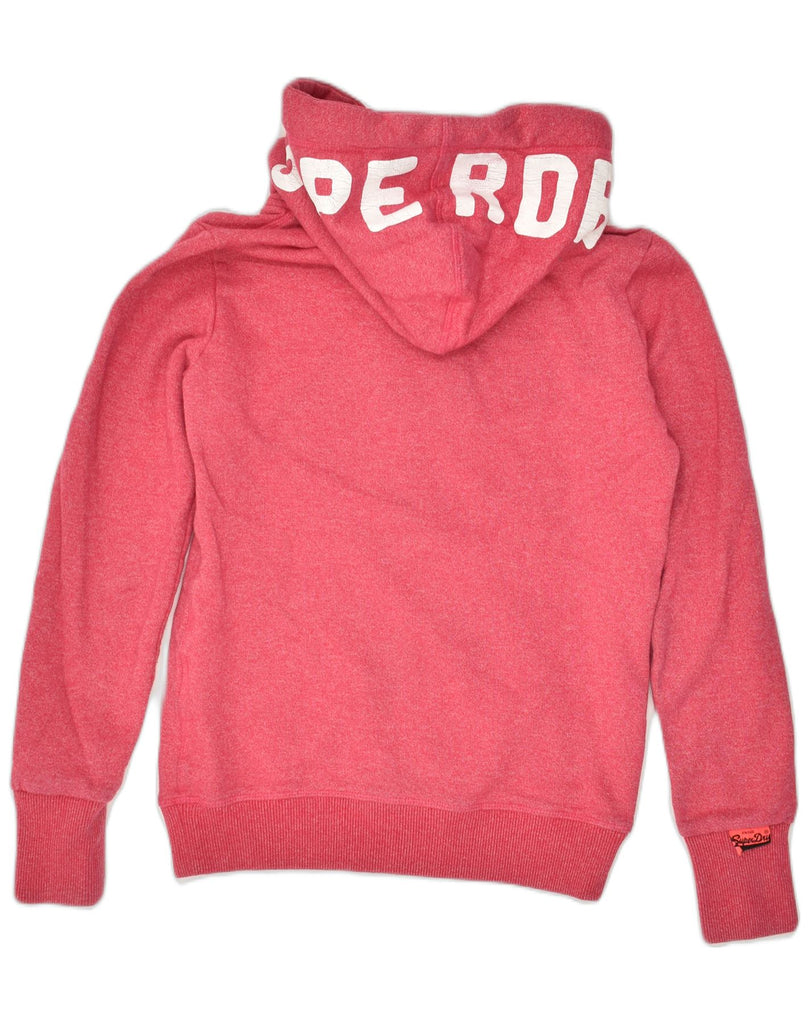 SUPERDRY Womens Graphic Hoodie Jumper UK 10 Small Pink Cotton | Vintage Superdry | Thrift | Second-Hand Superdry | Used Clothing | Messina Hembry 