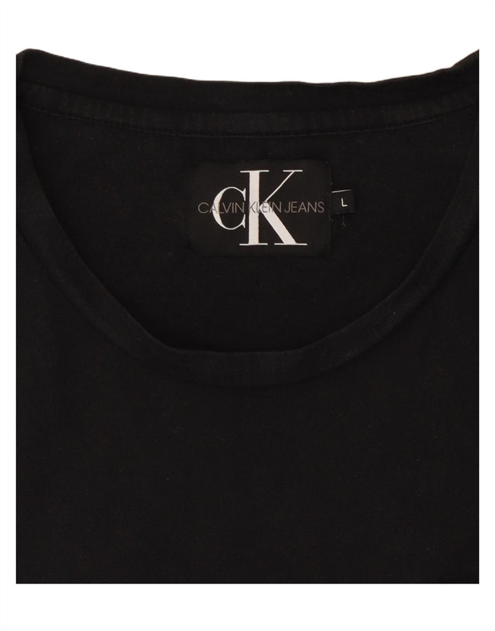 CALVIN KLEIN JEANS Mens T-Shirt Top Large Black
