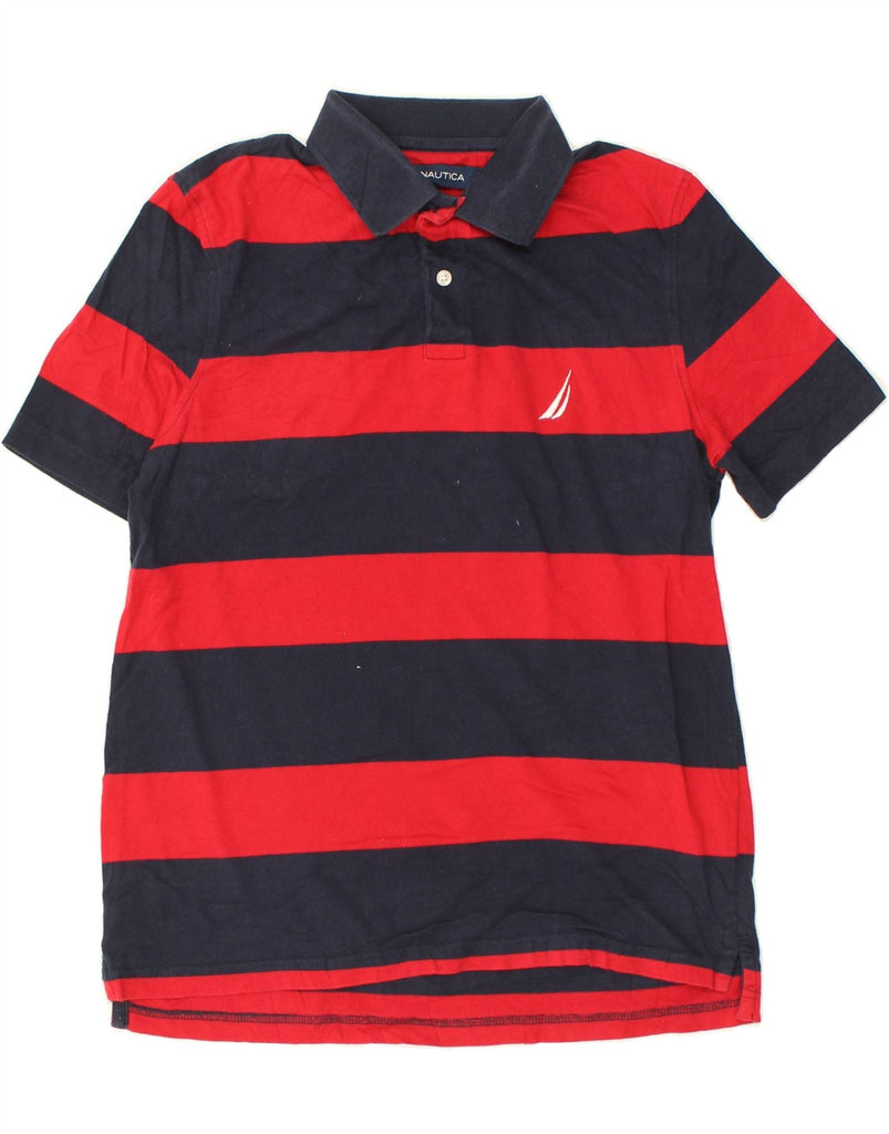 NAUTICA Mens Polo Shirt Small Red Striped Cotton | Vintage Nautica | Thrift | Second-Hand Nautica | Used Clothing | Messina Hembry 