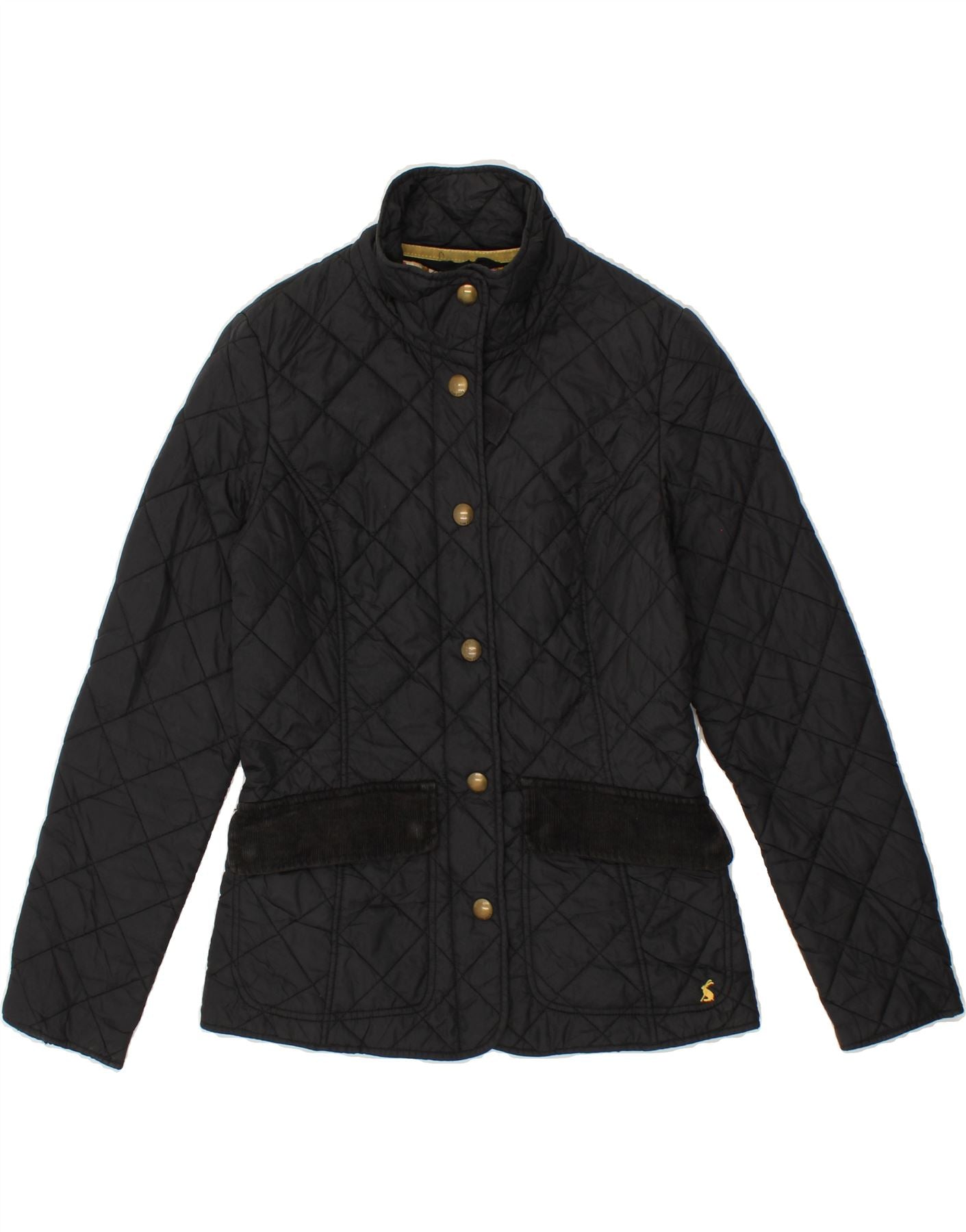 JOULES Womens Quilted Jacket UK 8 Small Black Polyamide Vintage Second Hand Clothing Online Messina Hembry