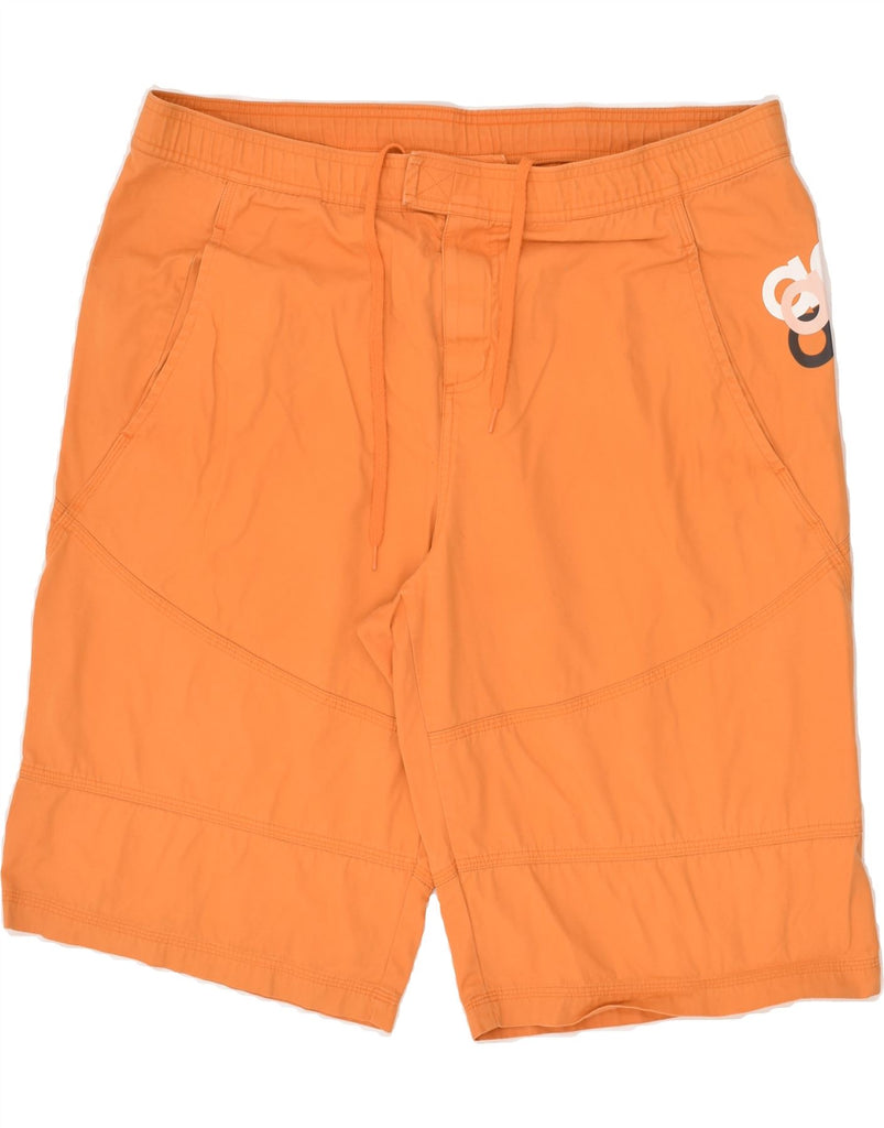 ADIDAS Mens Graphic Casual Shorts Large W36 Orange Cotton Vintage Adidas and Second-Hand Adidas from Messina Hembry 