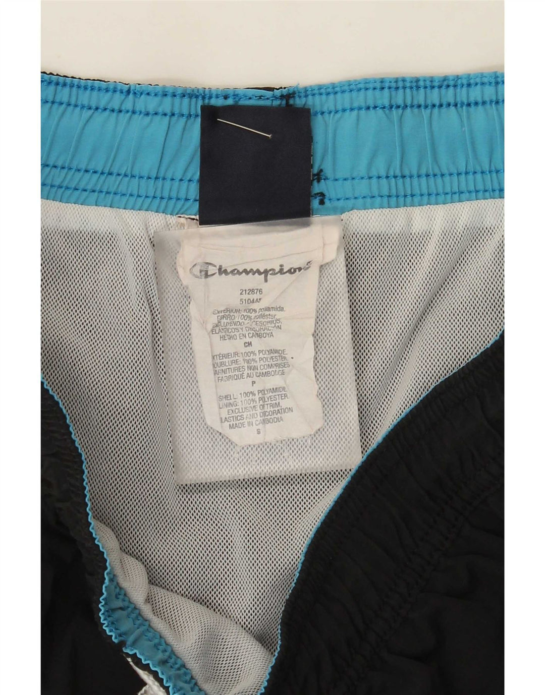 Champion Mens Swimming Shorts Small Black Polyamide