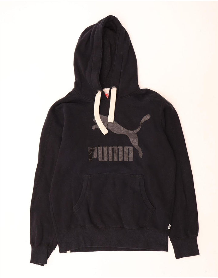 Puma Mens Graphic Hoodie Jumper Medium Black Cotton