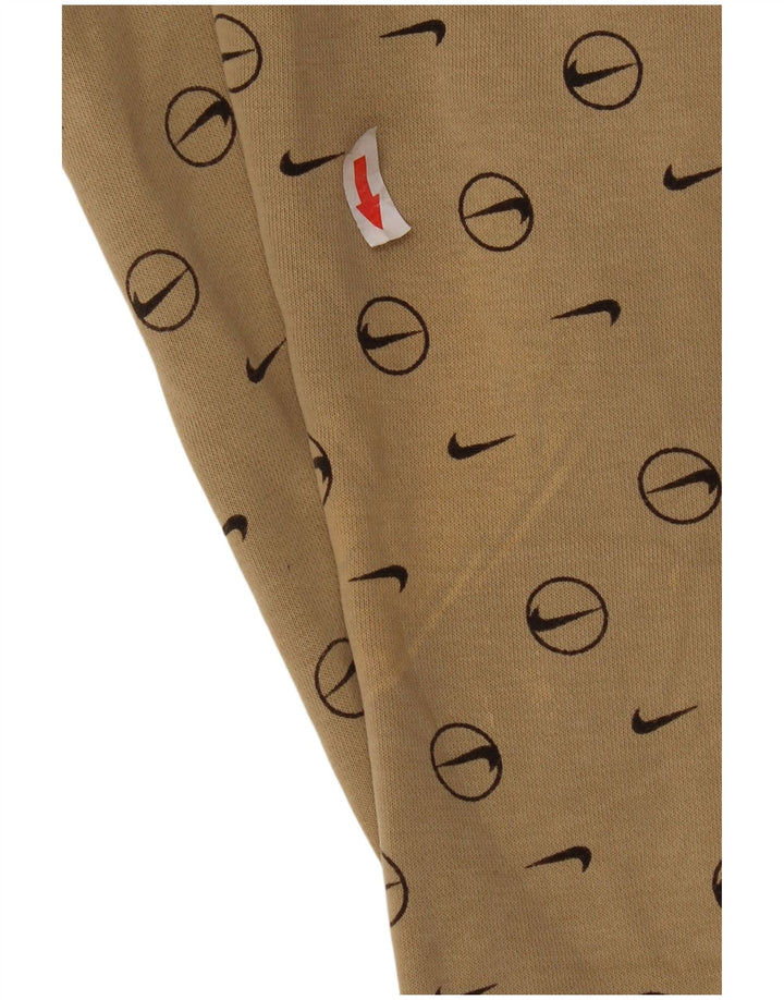 Nike Mens Graphic Tracksuit Trousers Joggers Small Beige Geometric