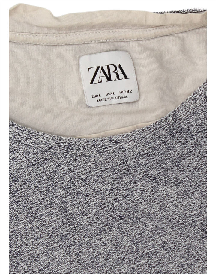 Zara Mens T-Shirt Top Large Blue