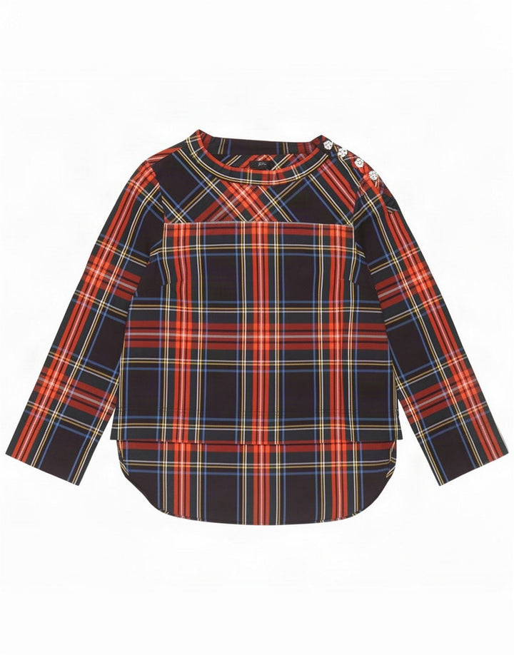 J. Crew Womens Long Sleeve Blouse Top US 8 Medium Multicoloured Plaid