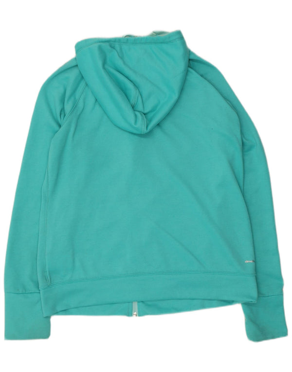 ADIDAS Womens Climalite Zip Hoodie Sweater UK 16/18 Large Turquoise