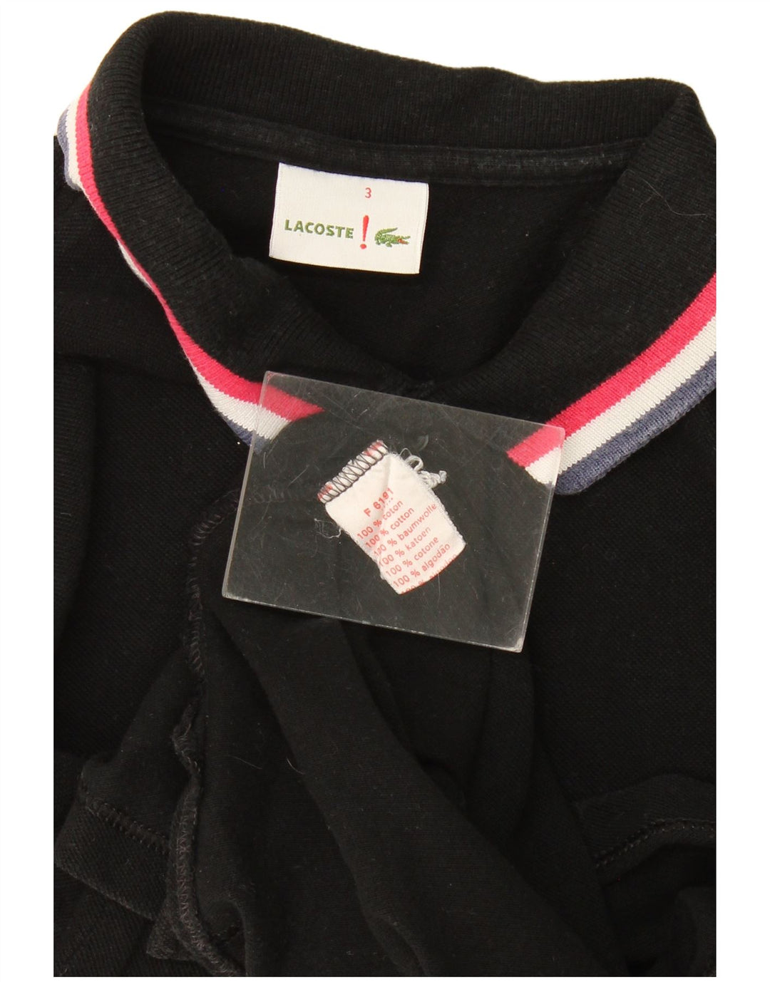 Lacoste Mens Polo Shirt Size 3 Small Black Cotton