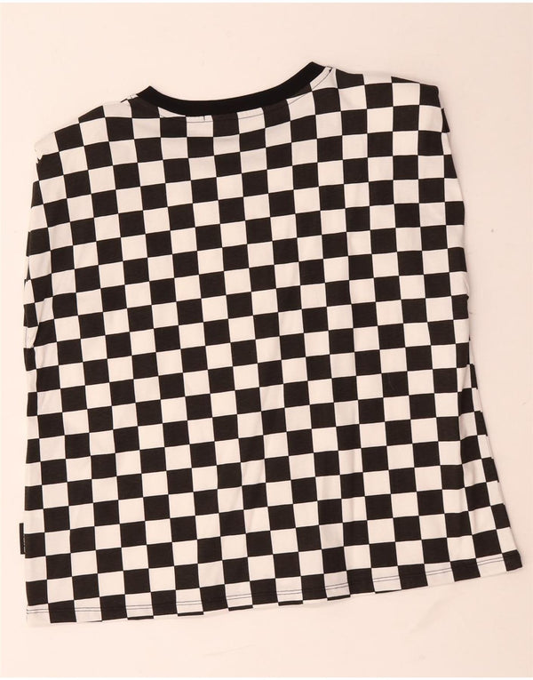 Karl Lagerfeld Womens Vest Top UK 18 XL Black Geometric Cotton