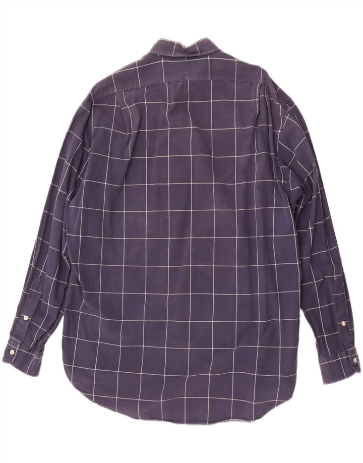 Polo Ralph Lauren Mens Shirt Large Navy Blue Check Cotton
