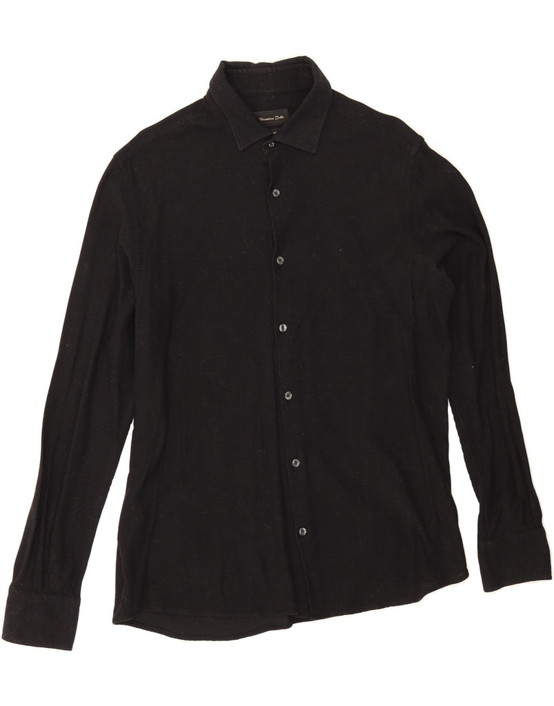 MASSIMO DUTTI Mens Shirt Large Black Cotton Vintage Massimo Dutti and Second-Hand Massimo Dutti from Messina Hembry 