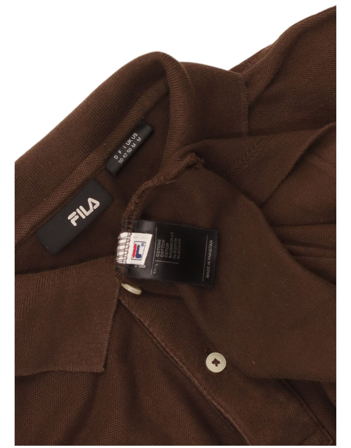 Fila Mens Polo Shirt Medium Brown Cotton