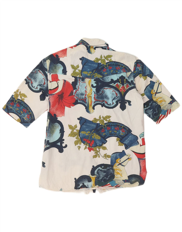 Otto Kern Womens UK 12 Medium White Floral Cotton