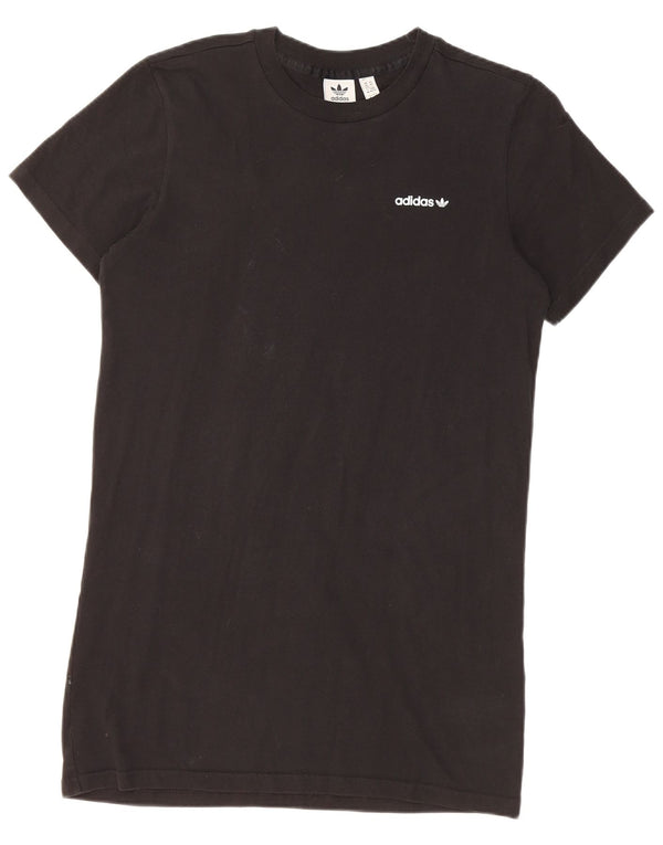 Adidas Womens Graphic T-Shirt Dress UK 4/6 XS Black Cotton