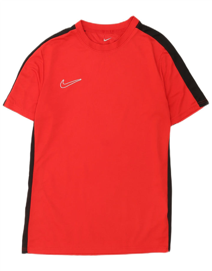 Nike Mens Dri Fit T-Shirt Top Large Red Colourblock Polyester