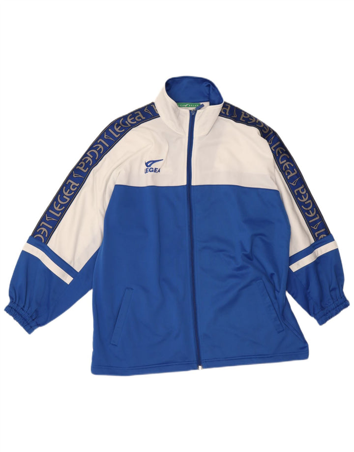 Legea Mens Graphic Full Tracksuit Medium Blue Colourblock Polyester