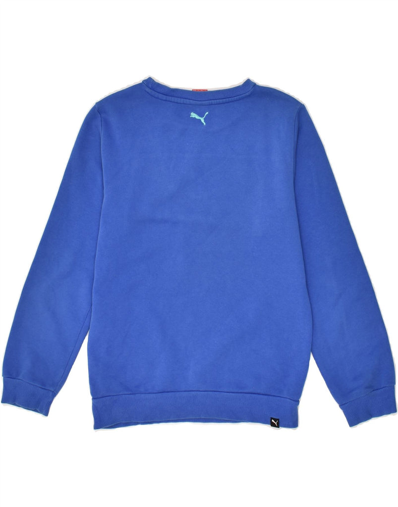 PUMA Boys Graphic Sweatshirt Jumper 11-12 Years Blue Cotton | Vintage Puma | Thrift | Second-Hand Puma | Used Clothing | Messina Hembry 