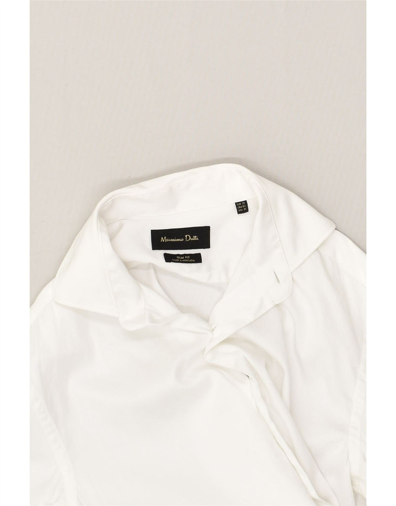 MASSIMO DUTTI Mens Slim Fit Shirt Size 15 1/2 38 Medium White | Vintage Massimo Dutti | Thrift | Second-Hand Massimo Dutti | Used Clothing | Messina Hembry 