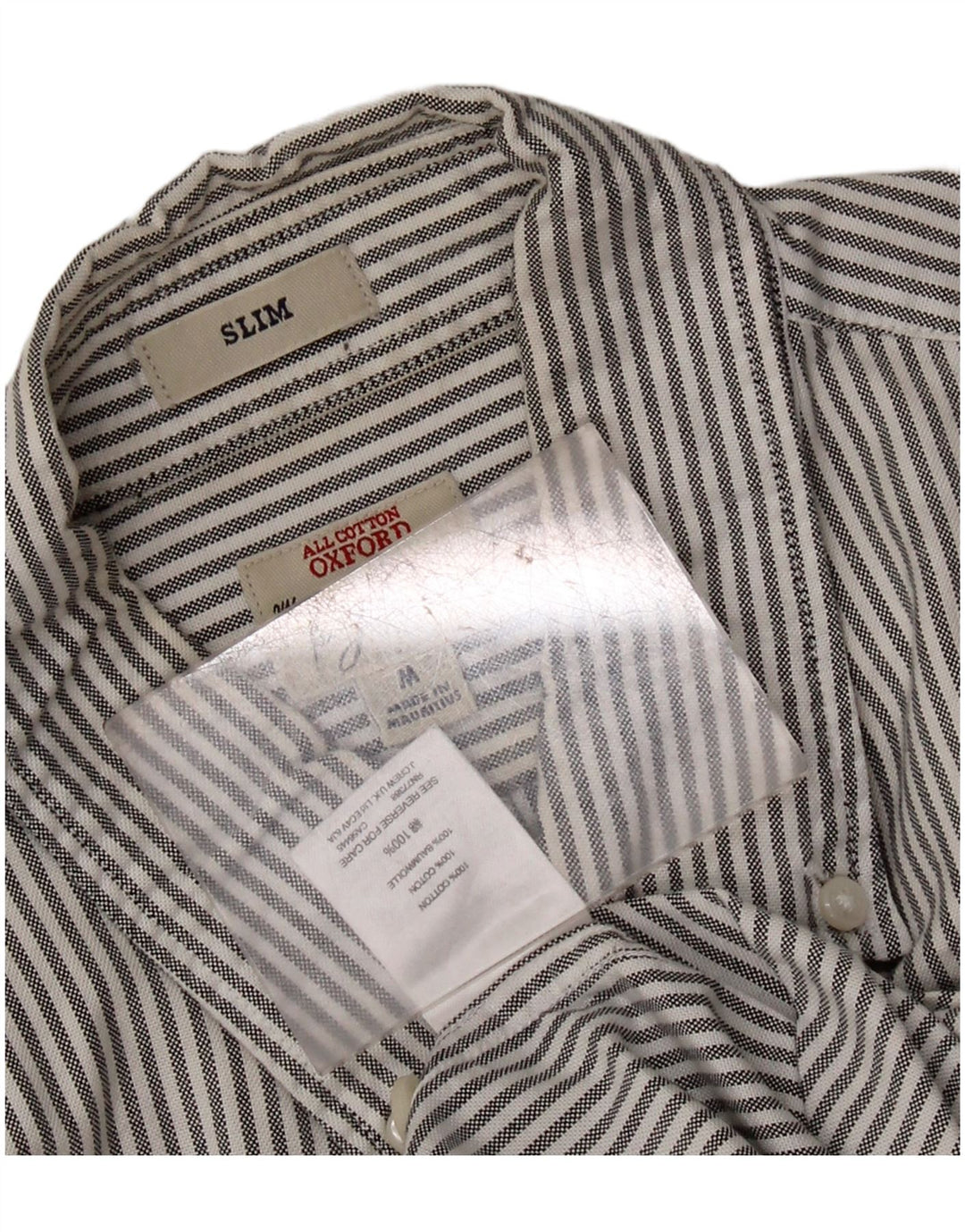 J. CREW Mens Oxford Slim Fit Shirt Medium Grey Pinstripe Cotton