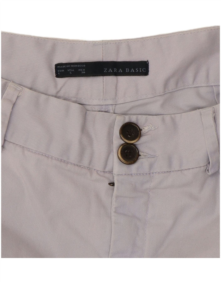 Zara Womens Chino Shorts Large W30 Blue