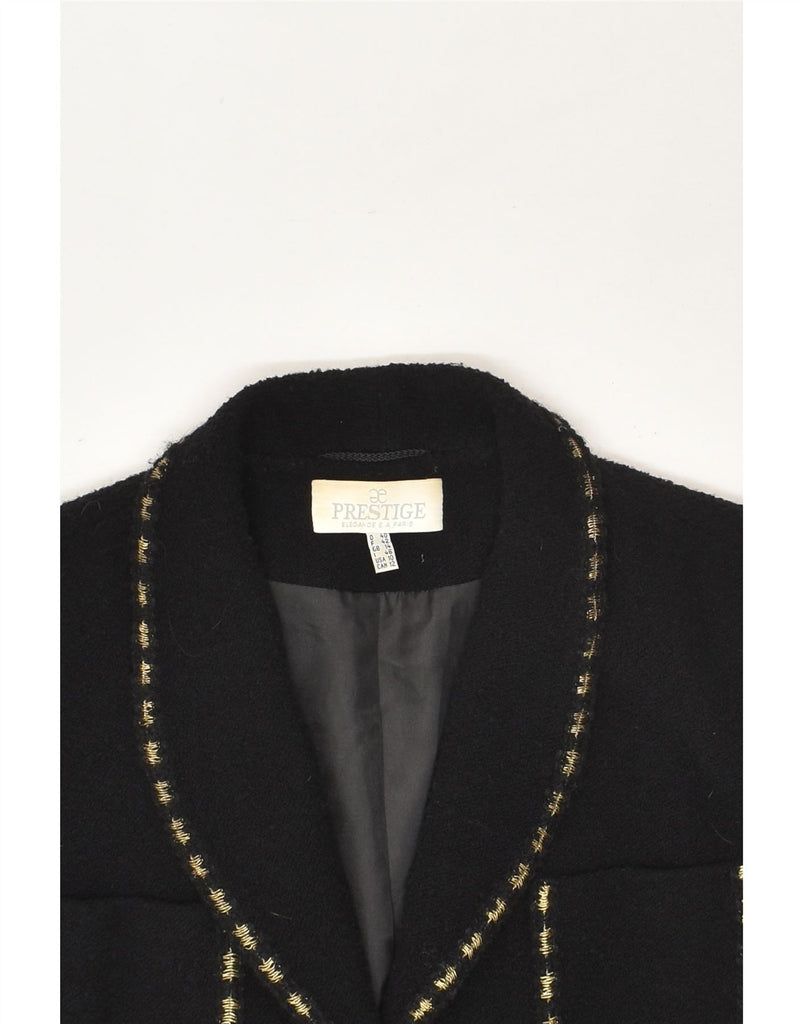 VINTAGE Womens 4 Button Blazer Jacket UK 14 Large Black New Wool | Vintage Vintage | Thrift | Second-Hand Vintage | Used Clothing | Messina Hembry 