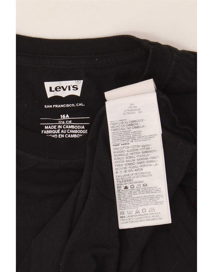 Levi's Boys Top Long Sleeve 15-16 Years Black Cotton