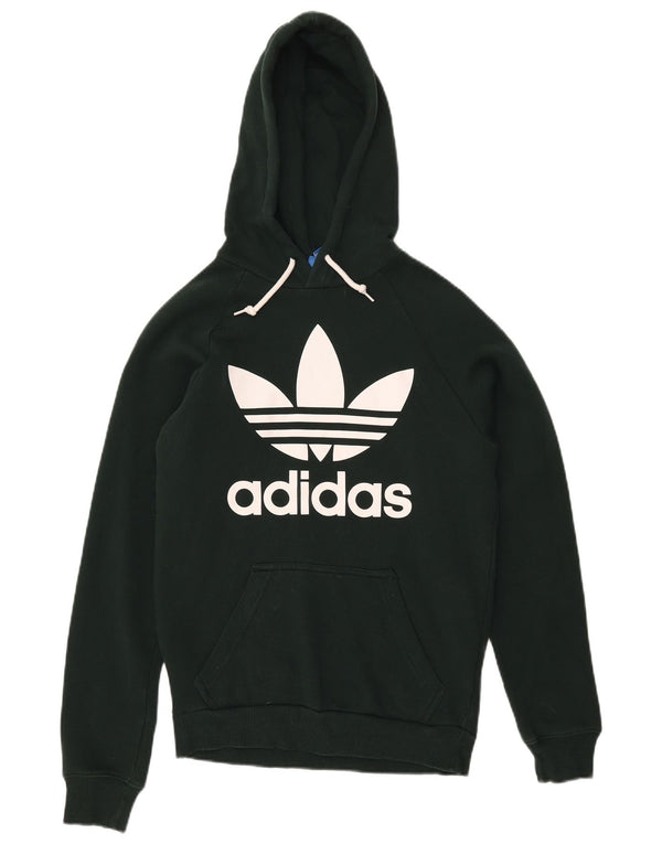 Adidas Mens Graphic Hoodie Jumper XS Green Cotton