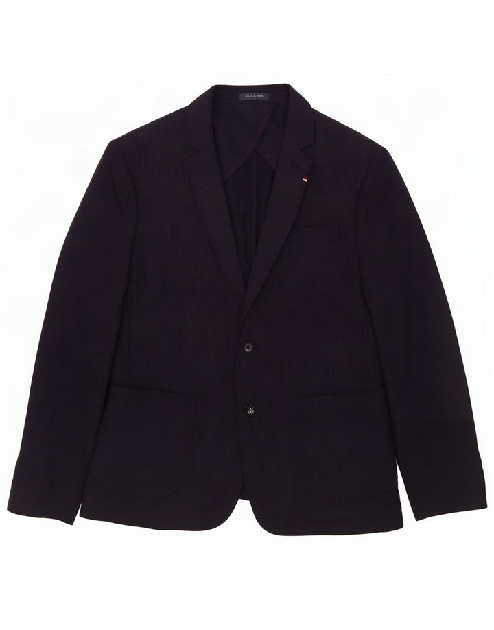Zara Mens 2 Button Blazer Jacket EU 56 XL Navy Blue Polyester