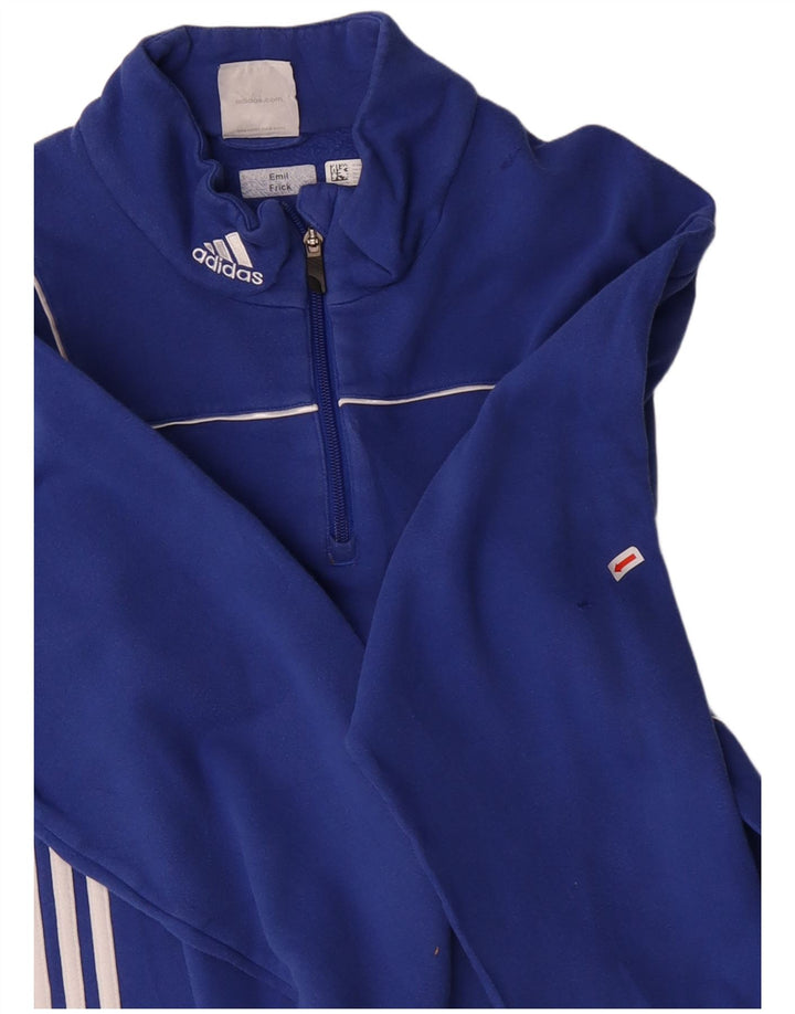 ADIDAS Mens Zip Neck Sweatshirt Jumper UK 48/50 XL Blue