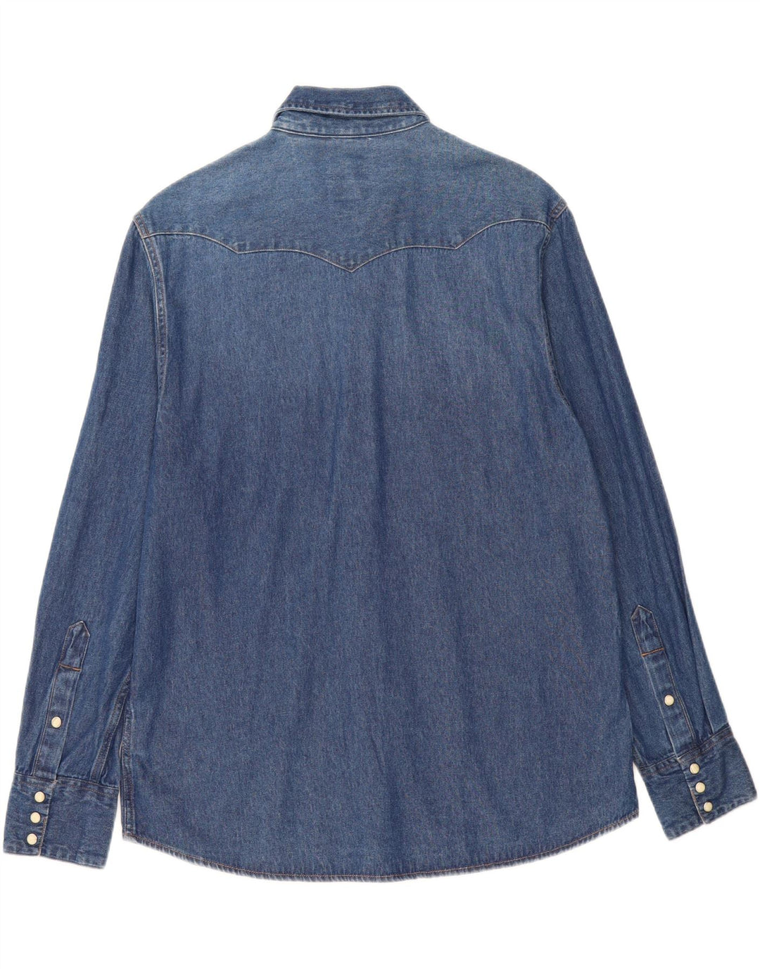 Wrangler Mens Regular Fit Denim Shirt Large Blue Cotton