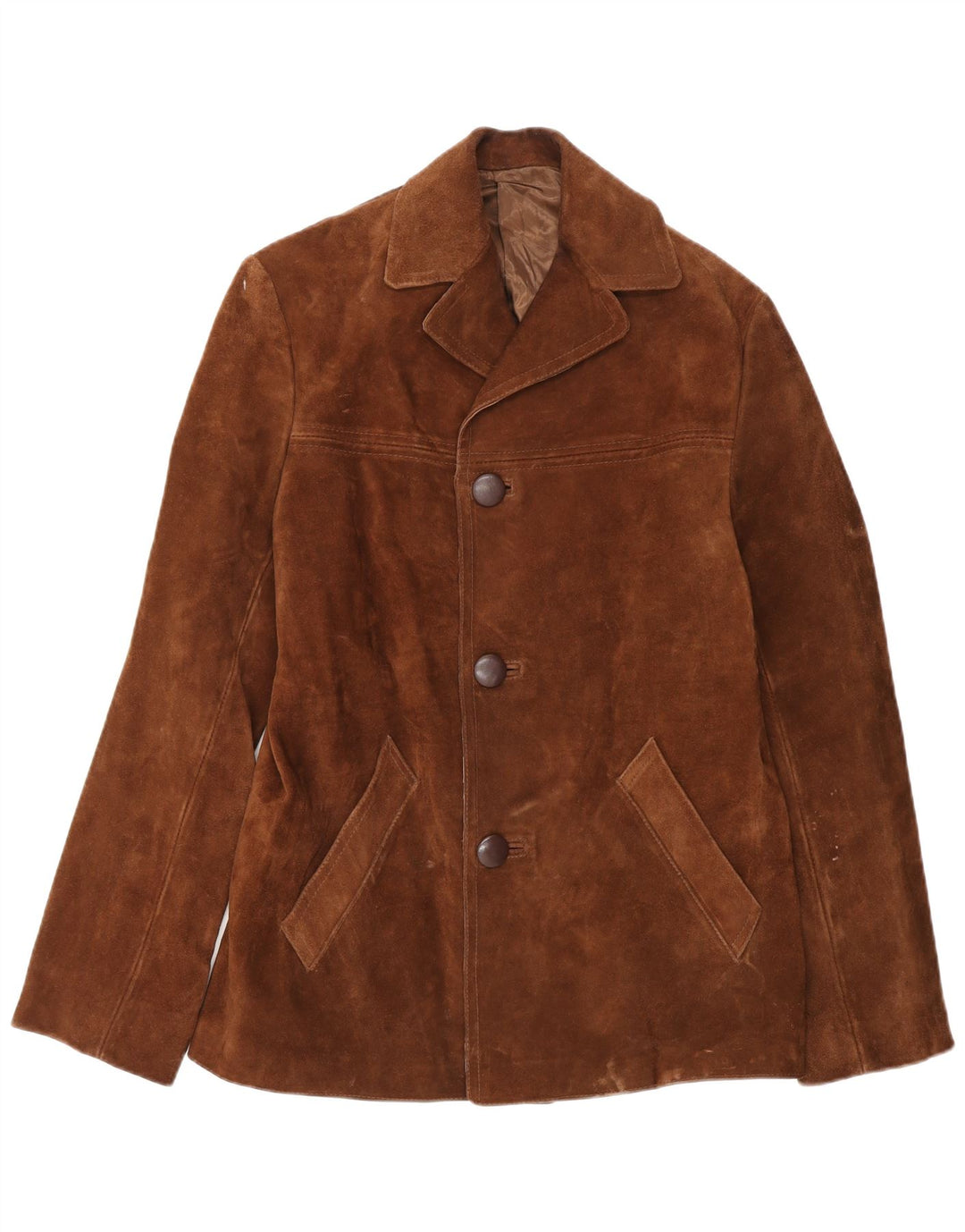 Vintage Mens Suede Jacket UK 36 Small Brown