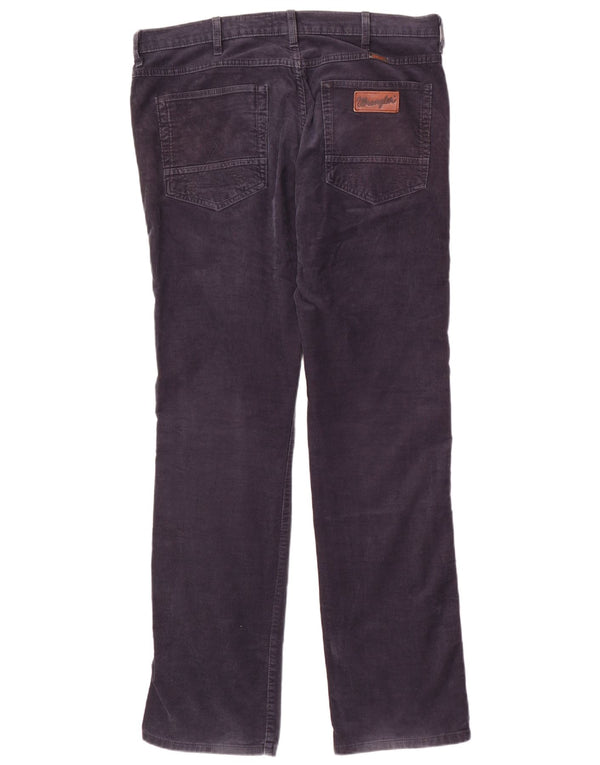 Wrangler Mens Arizona Stretch Straight Corduroy Trousers W38 L34 Navy Blue