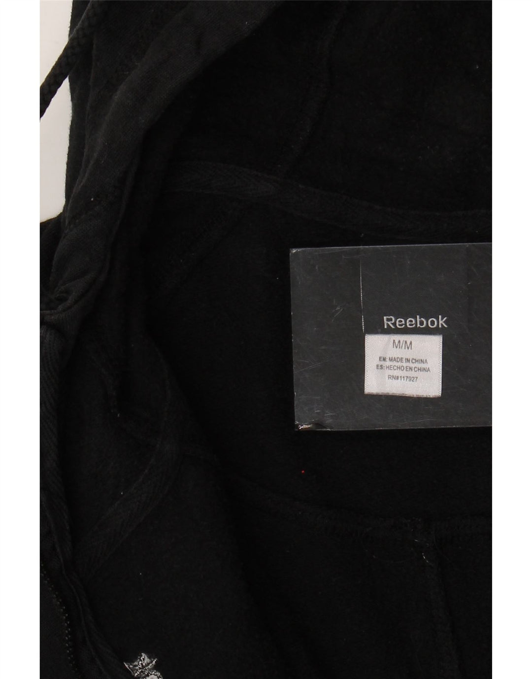 Reebok Womens Zip Hoodie Sweater UK 14 Medium Black Cotton