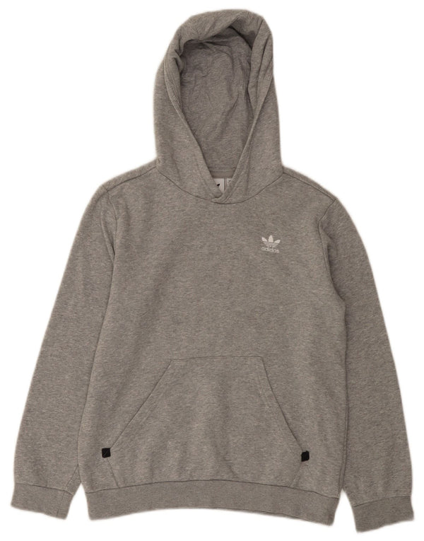 Adidas Boys Hoodie Jumper 11-12 Years Grey Cotton