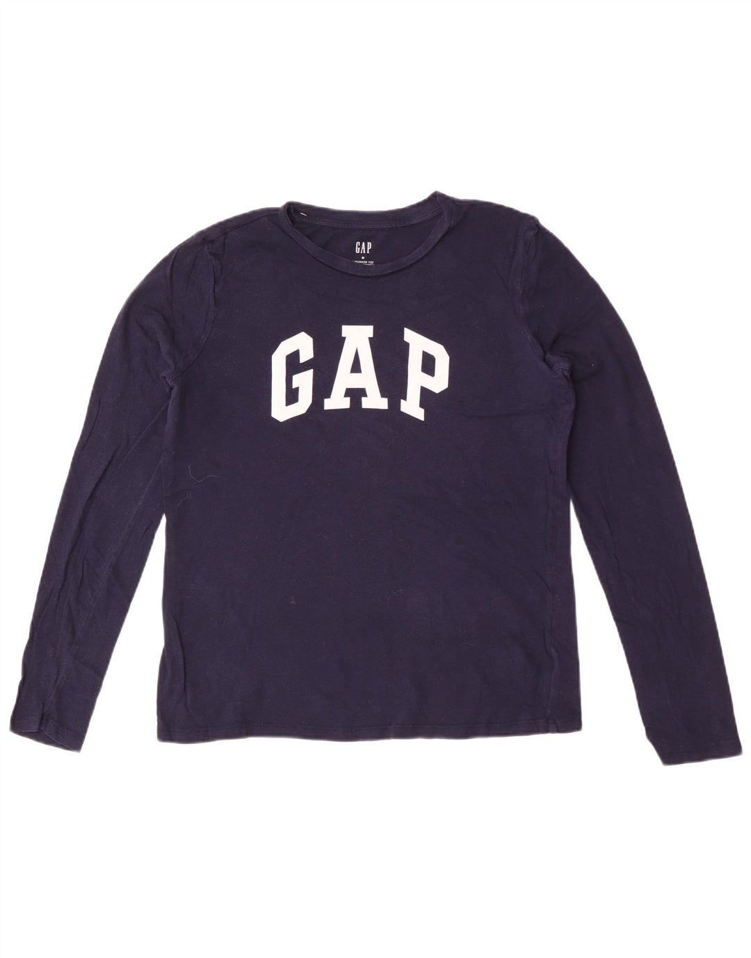 Gap Womens Graphic Top Long Sleeve UK 14 Medium Navy Blue
