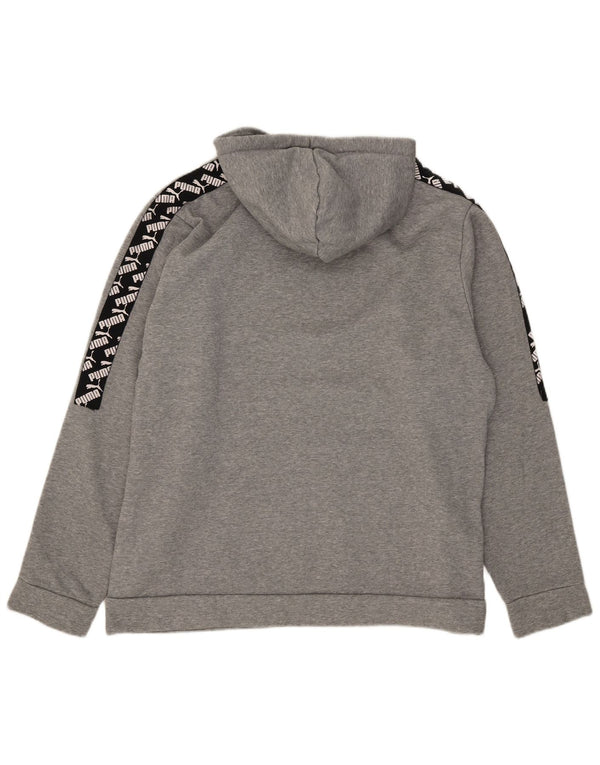 Puma Mens Graphic Hoodie Jumper 2XL Grey Colourblock Cotton