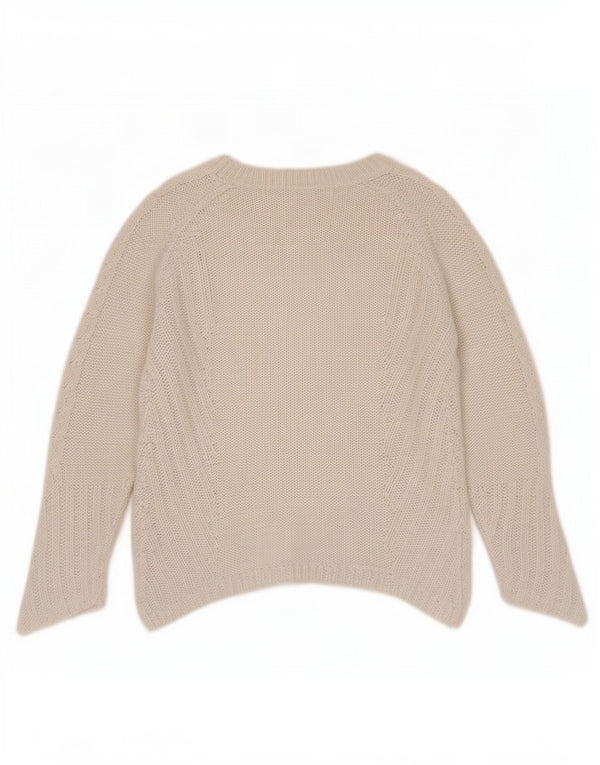 Zara Womens Boat Neck Jumper Sweater UK 10 Small White Acrylic