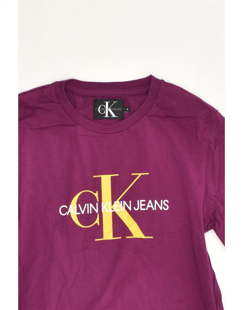 CALVIN KLEIN Girls Graphic T-Shirt Top 9-10 Years Purple Cotton | Vintage Calvin Klein | Thrift | Second-Hand Calvin Klein | Used Clothing | Messina Hembry 