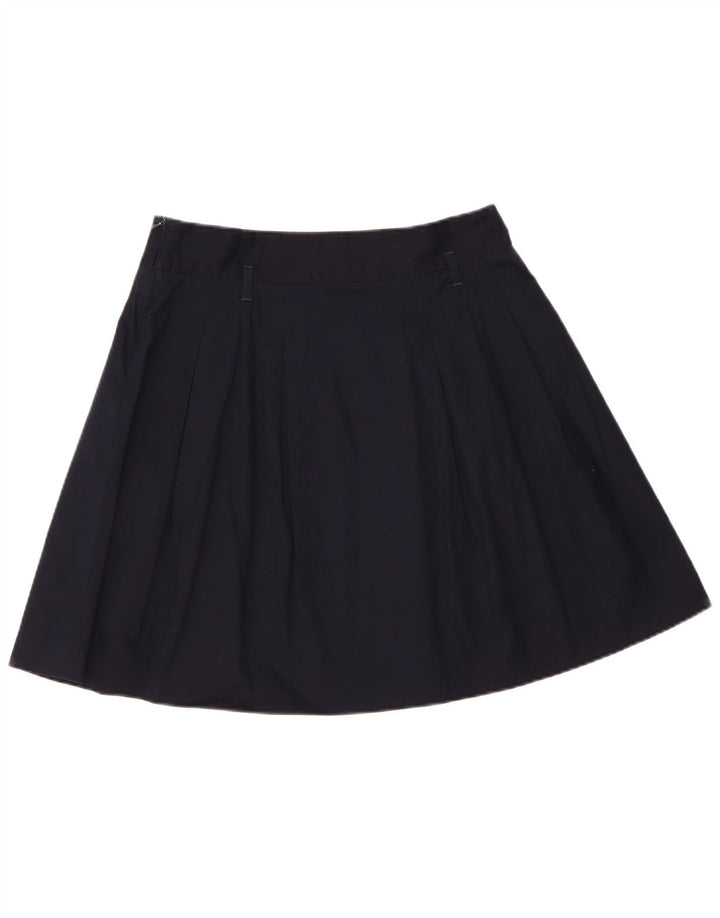 Zara Womens A-Line Skirt Large W32  Navy Blue Cotton