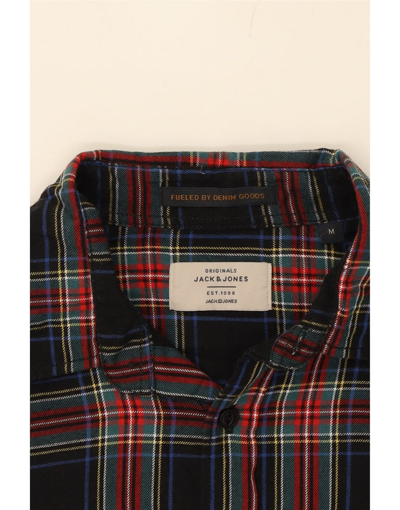 JACK & JONES Mens Flannel Shirt Medium Navy Blue Check Cotton Vintage Jack & Jones and Second-Hand Jack & Jones from Messina Hembry 